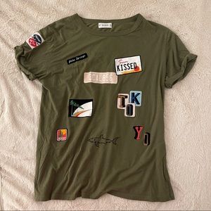 Green colored pull and bear shirt size M